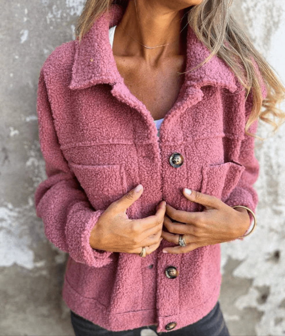 WW | Button-Up Sherpa Jacke - Weich und Warm - Übergröße - Freizeitkleidung