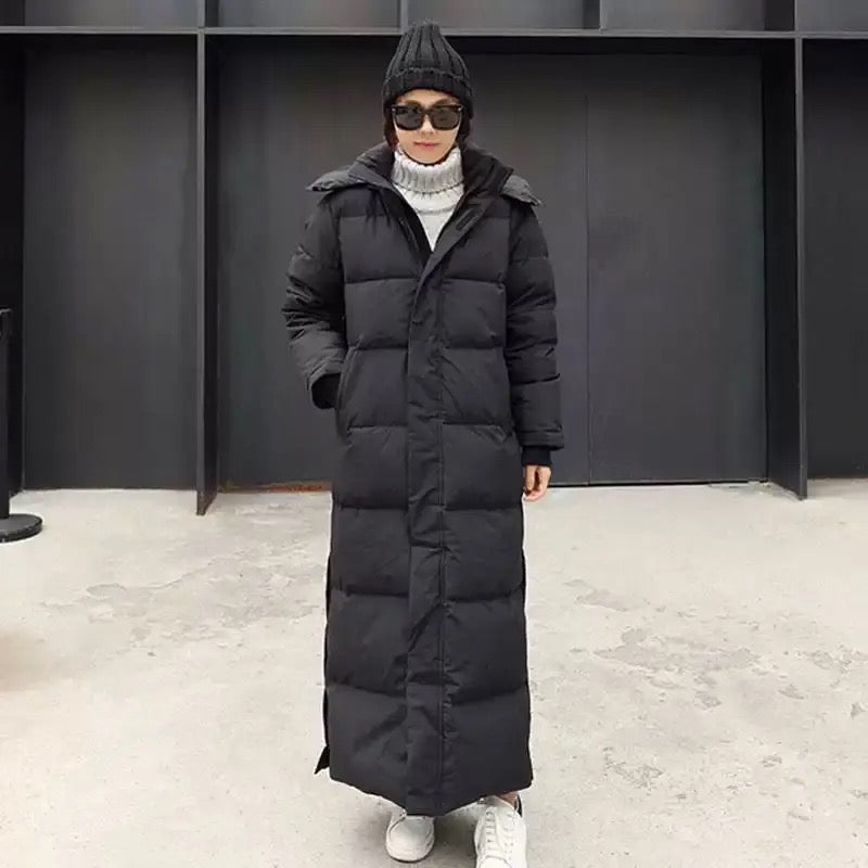 WW | Long Down Jacket Padded And Water-Repellent Hood And Zipper Closure