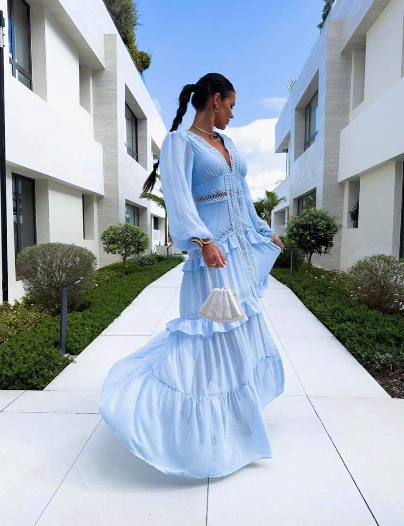 WW | Tiered Long-Sleeve Maxi Dress