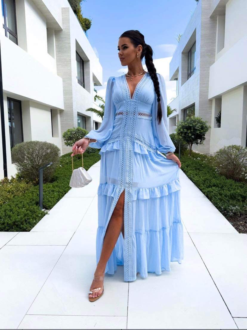 WW | Tiered Long-Sleeve Maxi Dress