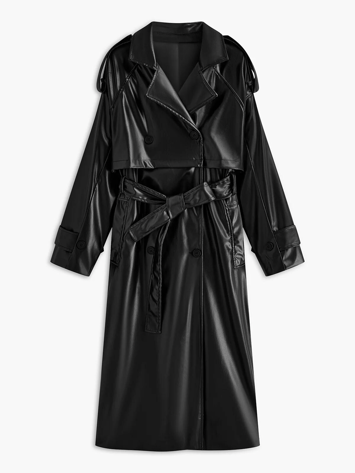 WW | Kunstleder Lange Jacke