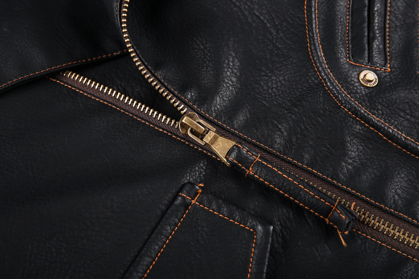 WW | Lederjacke Biker Stil Asymmetrischer Reißverschluss Gürtel in Der Taille Mehrere Taschen