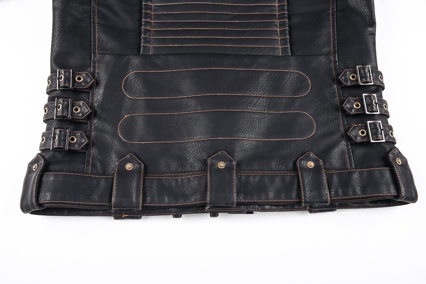 WW | Lederjacke Biker Stil Asymmetrischer Reißverschluss Gürtel in Der Taille Mehrere Taschen