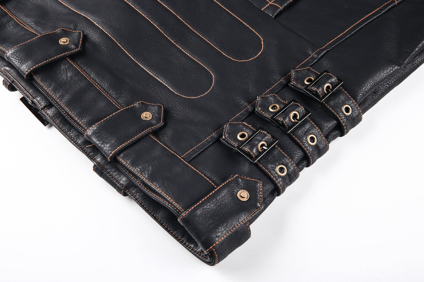 WW | Lederjacke Biker Stil Asymmetrischer Reißverschluss Gürtel in Der Taille Mehrere Taschen