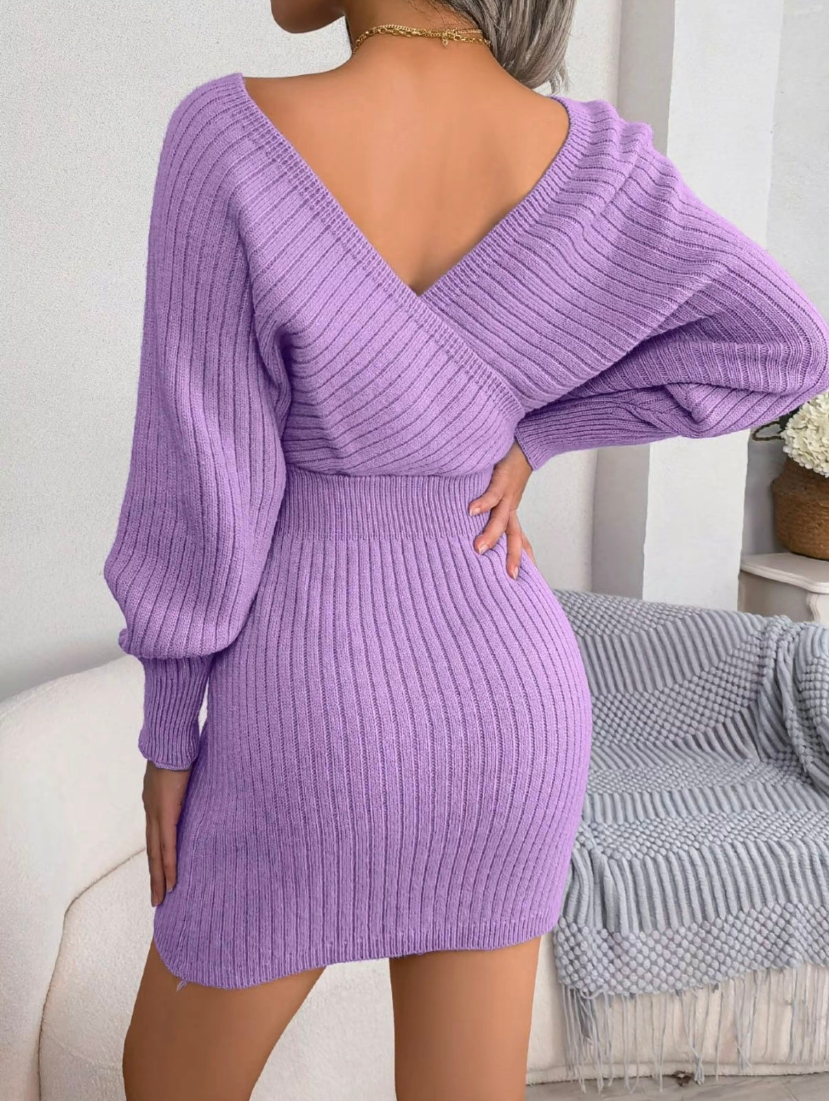 Chloe | V-Ausschnitt Strickkleid