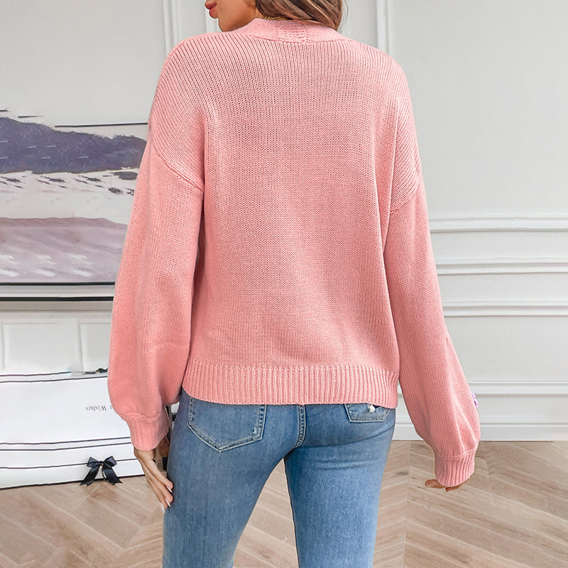 WW | Blumen Strickstrickjacke