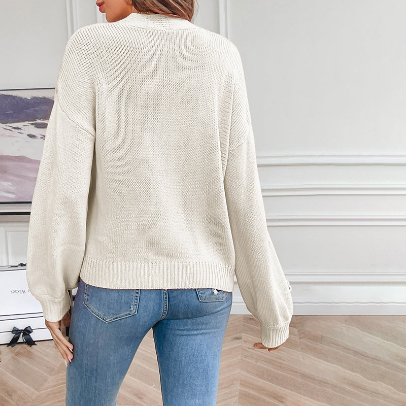 WW | Blumen Strickstrickjacke