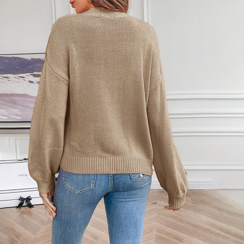 WW | Blumen Strickstrickjacke