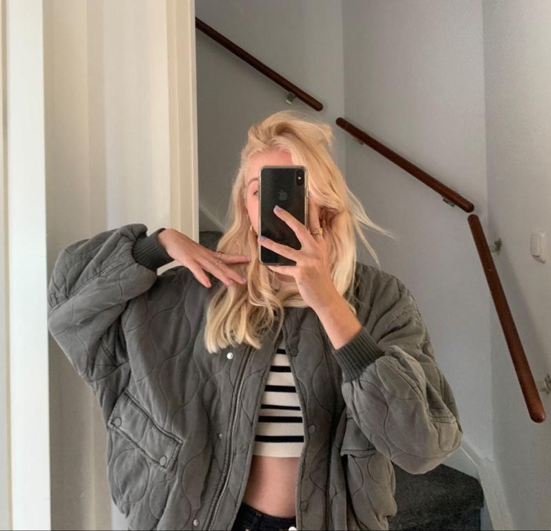 WW | Grey oversized lightweight bomber jacket