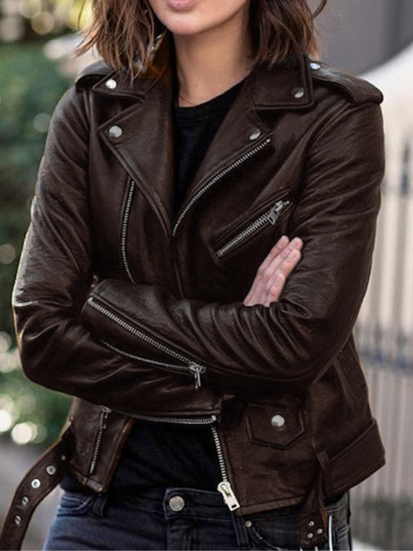 WW | Perfect faux leather jackets with zipper, elegant women's jackets