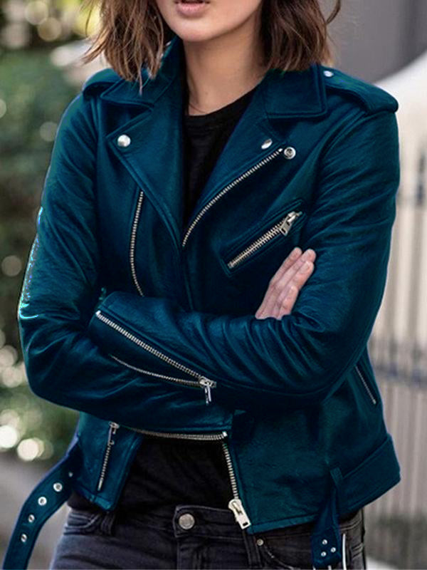 WW | Perfect faux leather jackets with zipper, elegant women's jackets