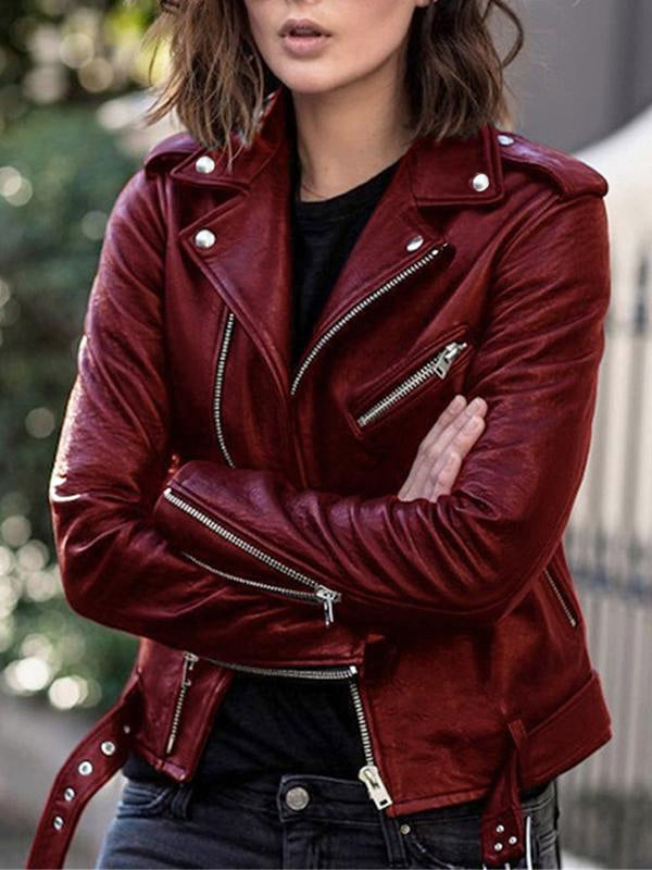 WW | Perfect faux leather jackets with zipper, elegant women's jackets