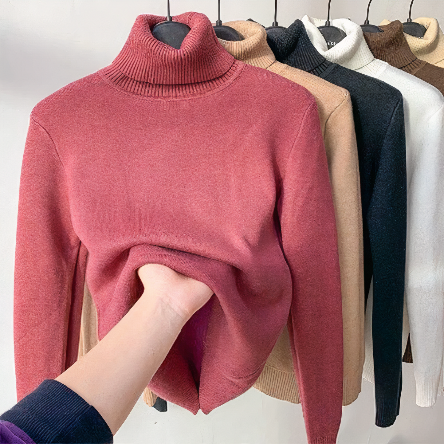 WW - Rollkragenpullover mit Samtfutter