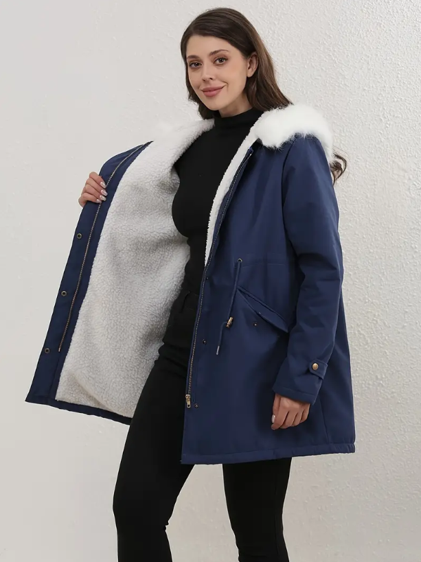 WW | Eleganter gepolsterter Baumwollmantel mit Kapuze für Damen
