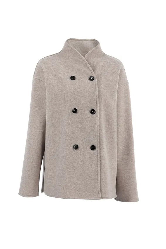 WW | Solid Braun Langarm Knopfjacke