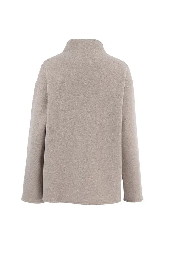 WW | Solid Braun Langarm Knopfjacke