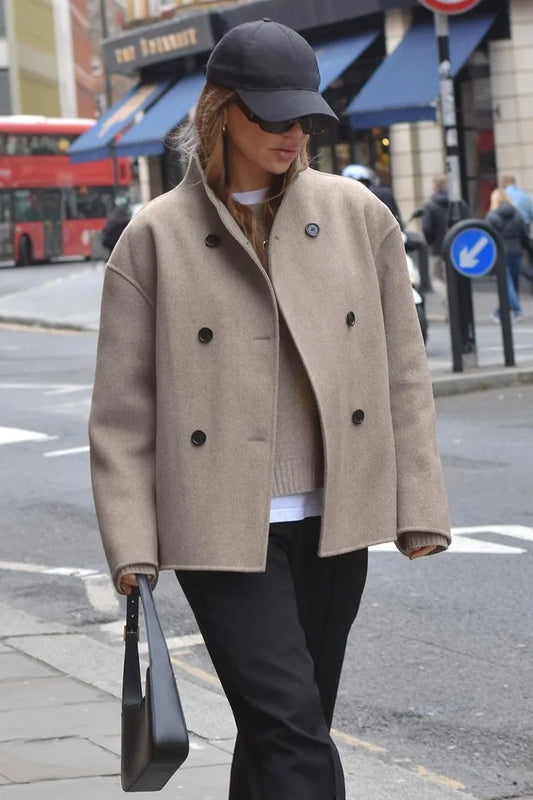 WW | Solid Braun Langarm Knopfjacke
