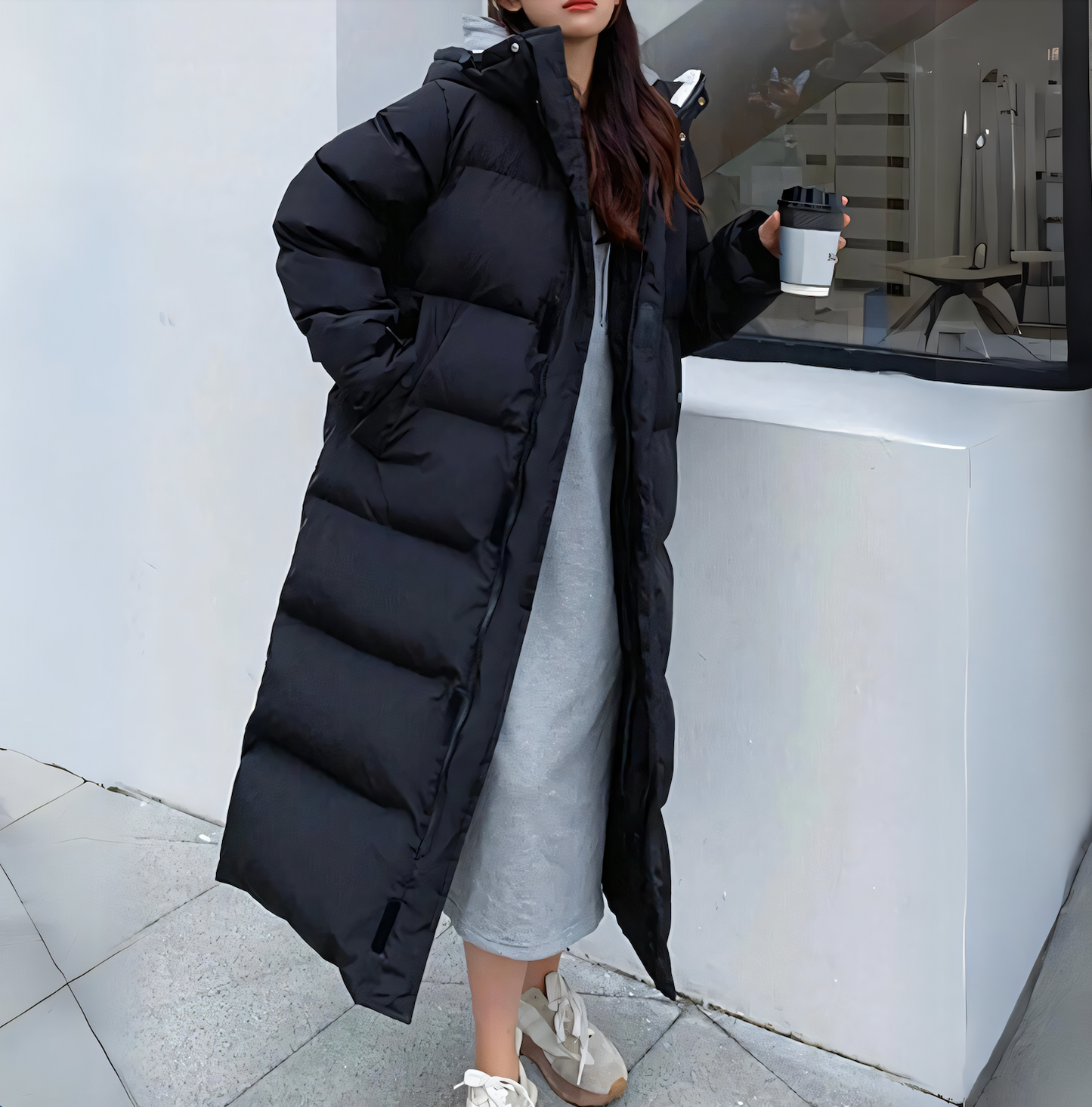 WW | Lange Windjacke aus Daunen - Beige - Perfekt für den Winter