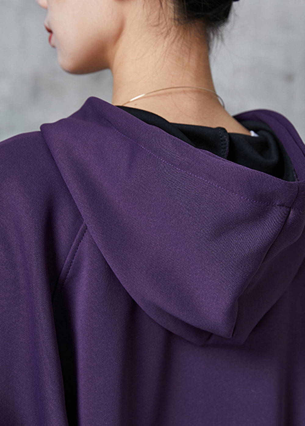 WW | Matte lila Kapuzenjacken mit Taschen aus Baumwoll-Sweatshirt