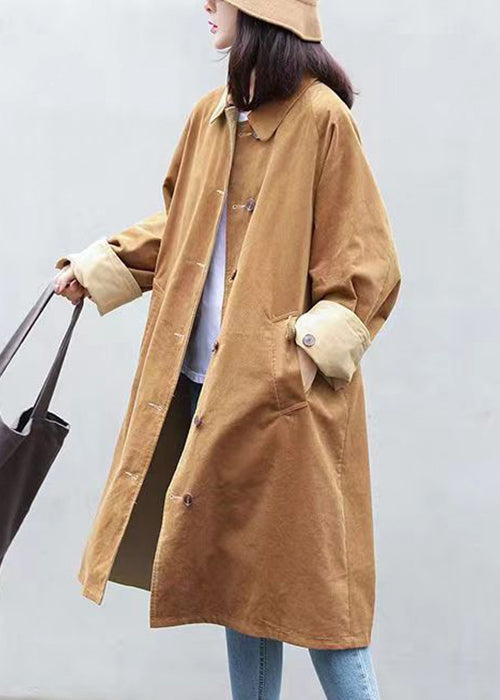 WW | Khaki Button Pocket Patchwork Corduroy Coats