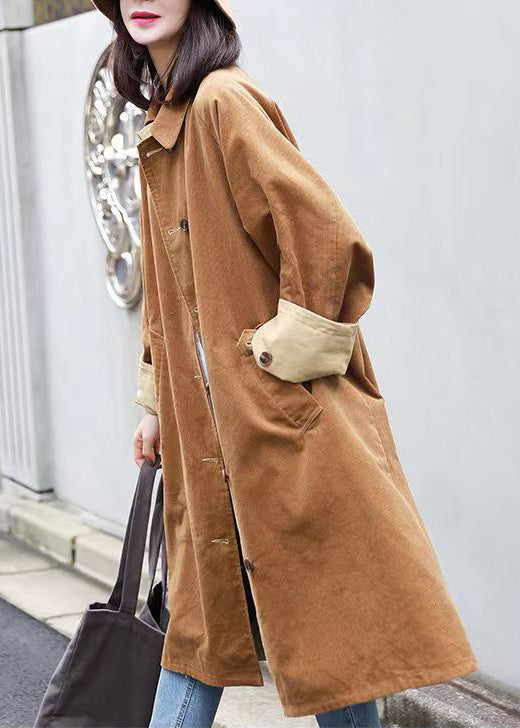 WW | Khaki Button Pocket Patchwork Corduroy Coats