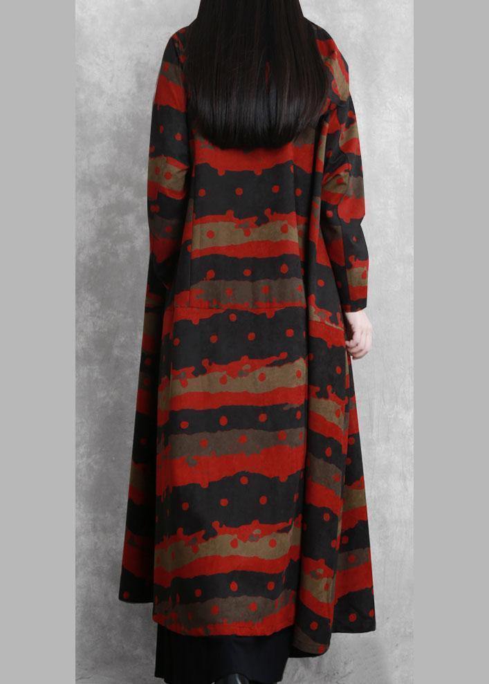 WW | Kapuzen Button Down feine Kleidung für Frauen mit rotem Druck tägliche Mäntel