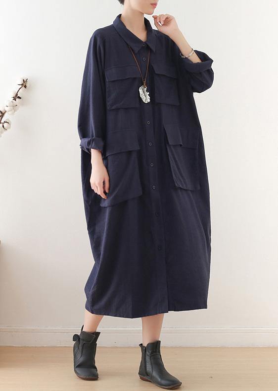 WW | Lapel Pockets Plus Size Clothes for Women Black Knee Women's Coats