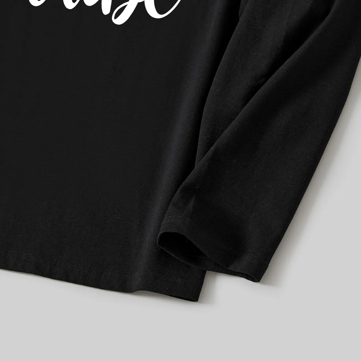 WW | "Merry Christmas" Text Print Black Long Sleeve Top with Green and Black Plaid Family Pajamas