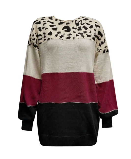 WW | Sweatshirt gestreift mit Leopardenmuster