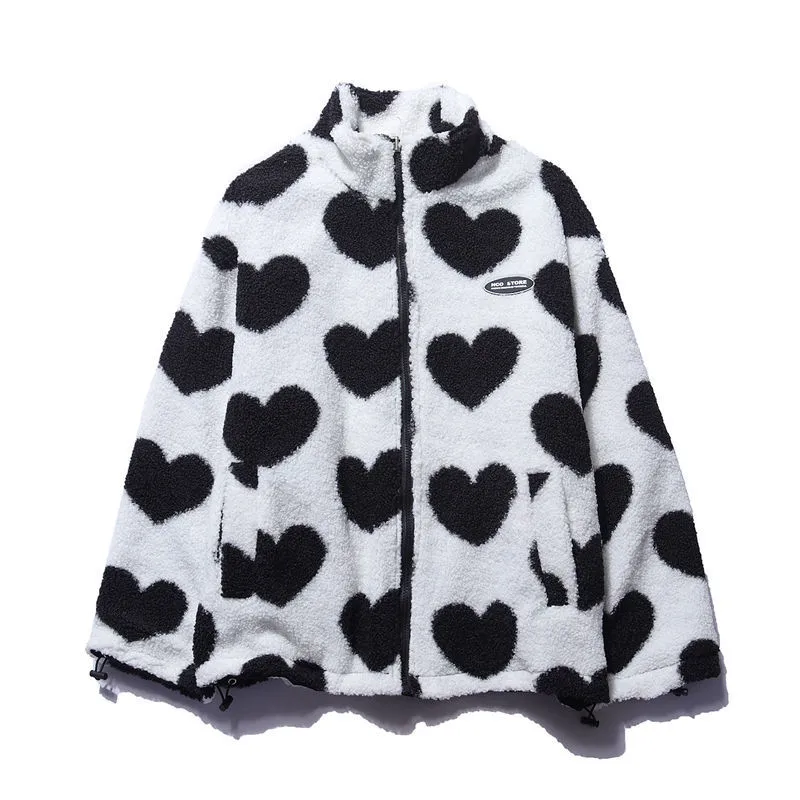 WW | double-faced women's coat with heart design