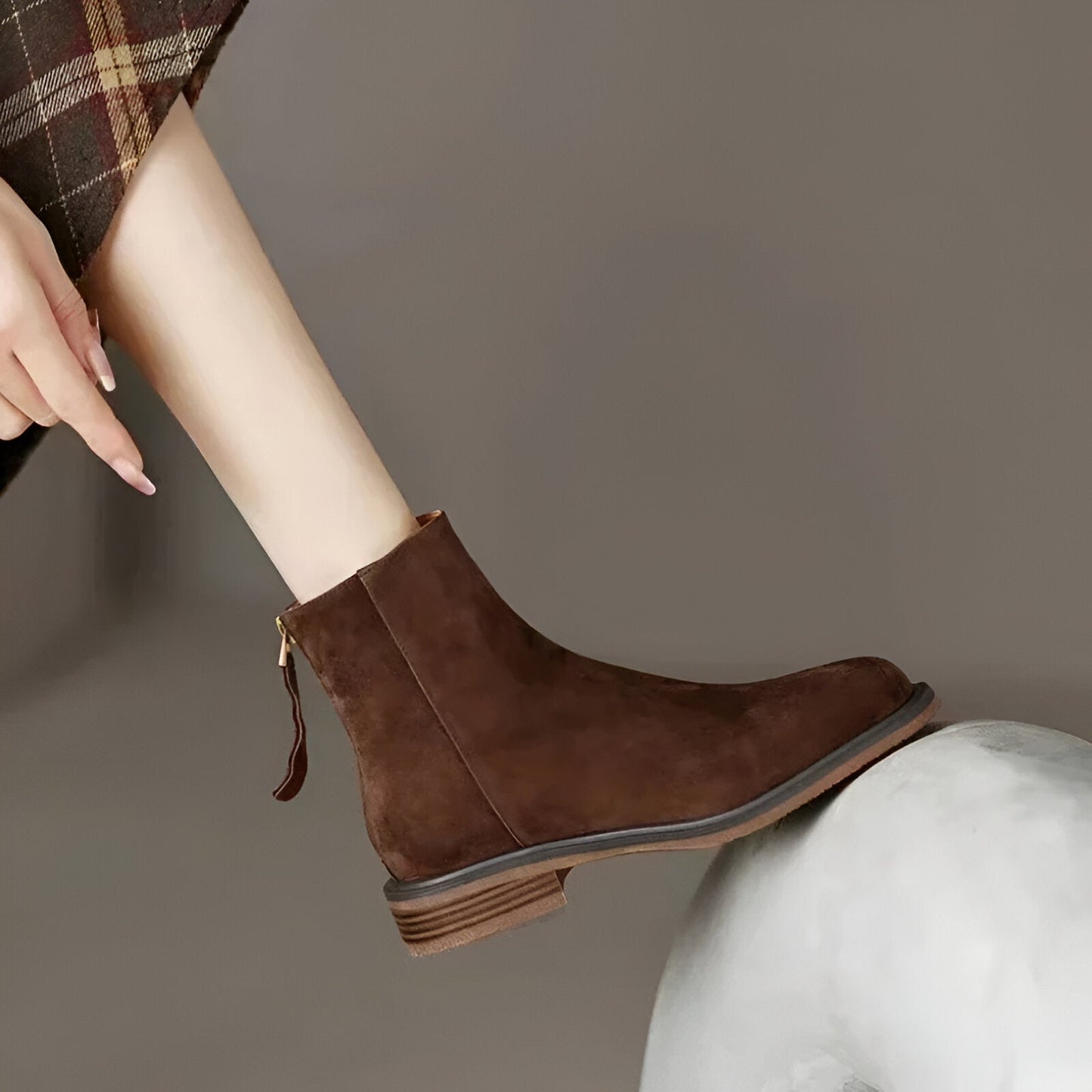 WW | Elegante Retro Braun Ankle Boots