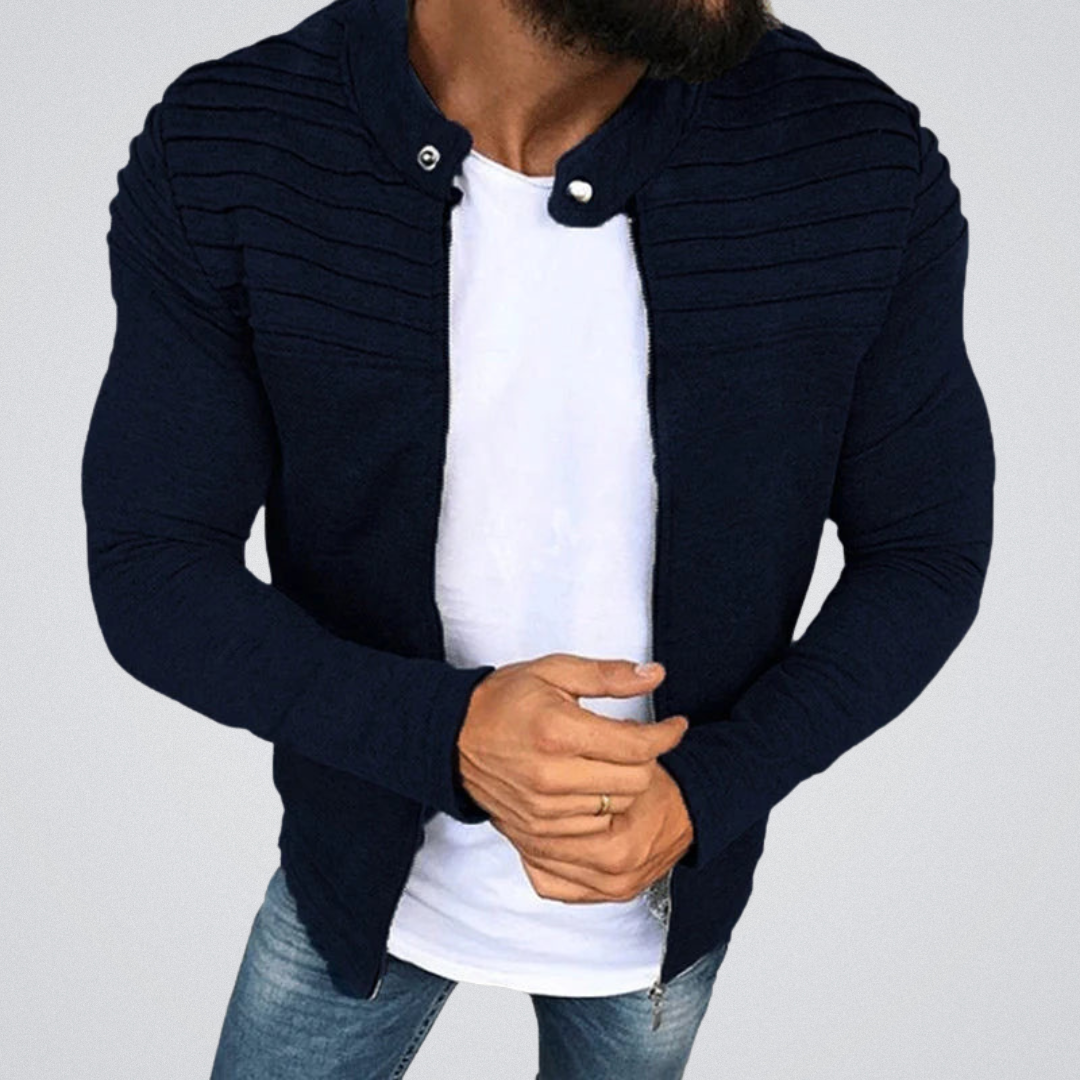WW | Slim Fit Men's Cardigan with Pleat Detail