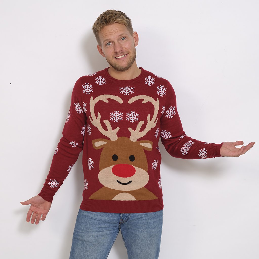 WW | Süßer Rentier Weihnachts-Pullover - Herren