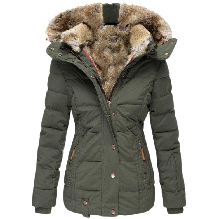 WW | Quilted Winter Coat for Women with Fur Collar