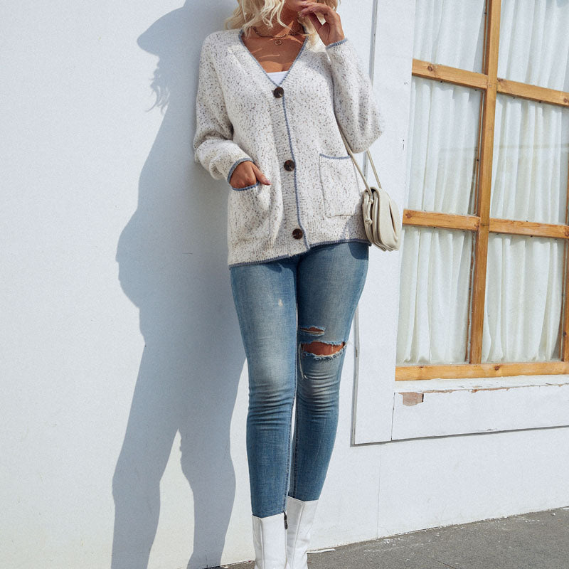 WW | Weiche Strickstrickjacke für Alltag