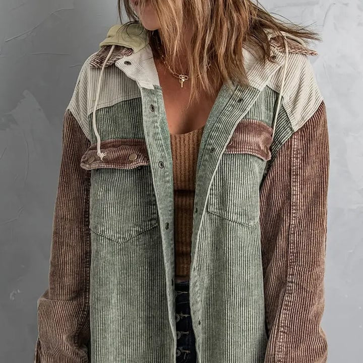 WW | Women's Hooded Jacket with Button Closure Slim Fit