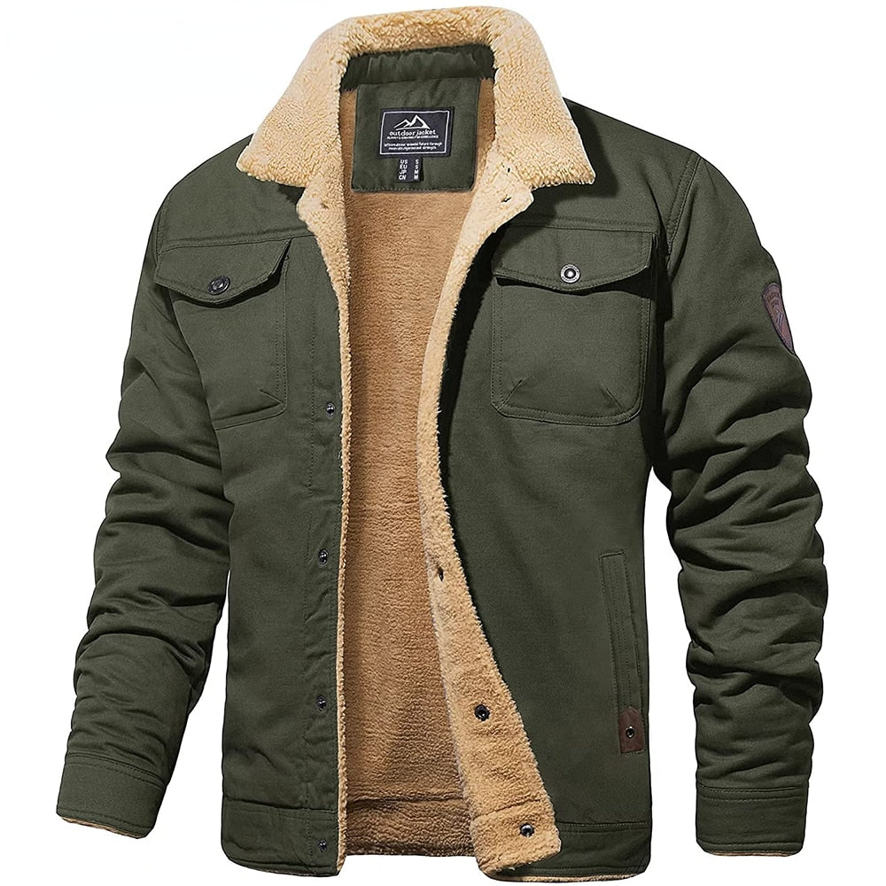 WW | Fleece Lining Buttons Breast Pocket Jacket Men's Jacket