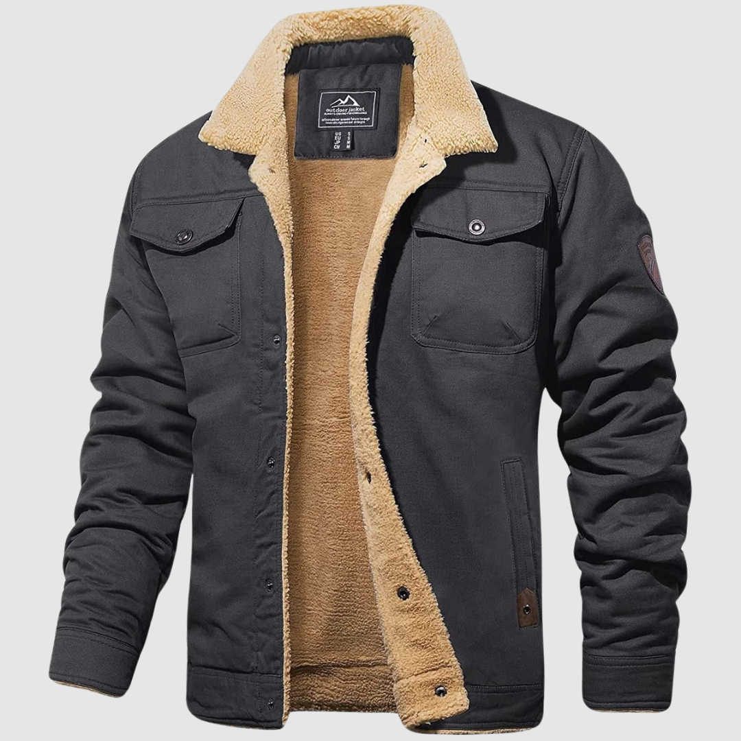 WW | Fleece Lining Buttons Breast Pocket Jacket Men's Jacket