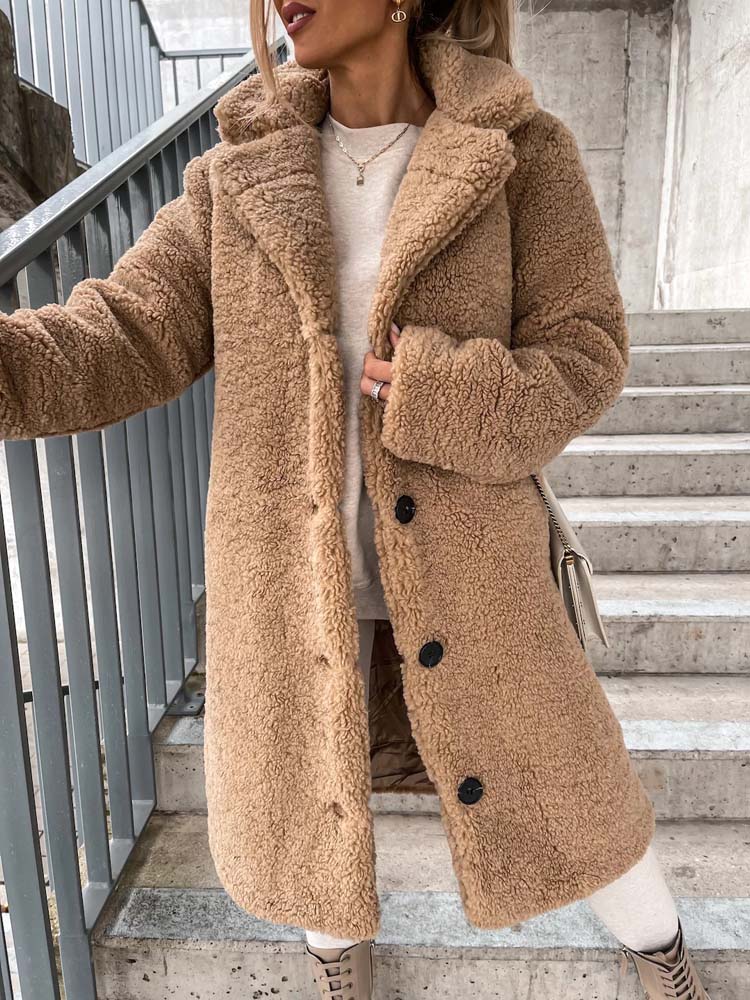 WW | Teddy Mantel Warm Langer Teddy Mantel (Übergrößen Verfügbar)