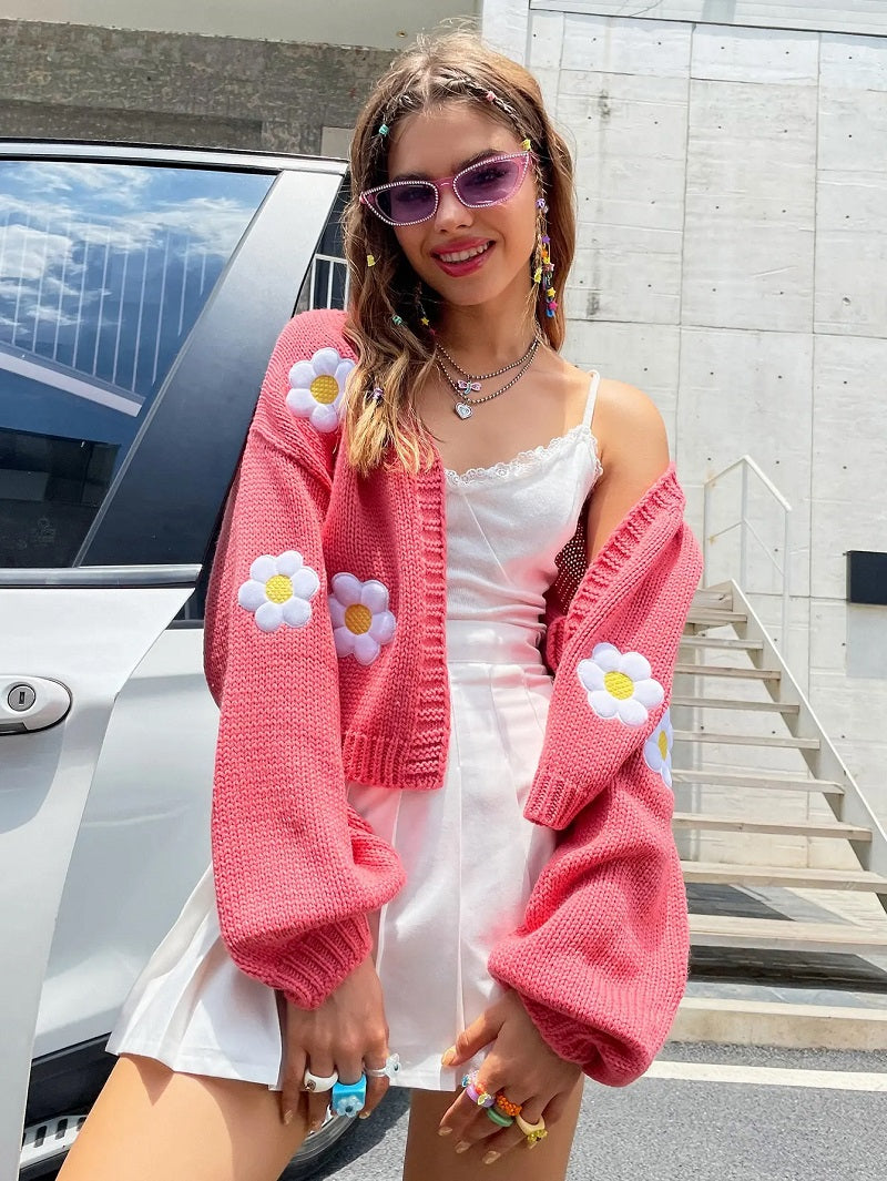 WW | Geblümter Strick-Cardigan für Damen