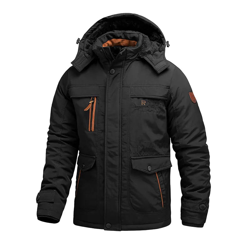 WW | Herren Winterjacke wasserdicht mit Kapuze & thermischer Fütterung