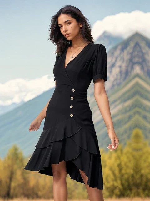 Lindsey - Elegant V-Neck Dress