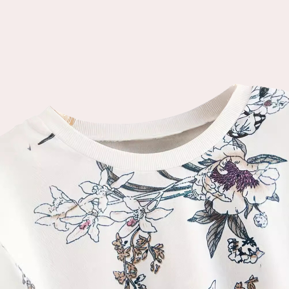 WW | Modischer Pullover mit Blumenmuster für Frauen