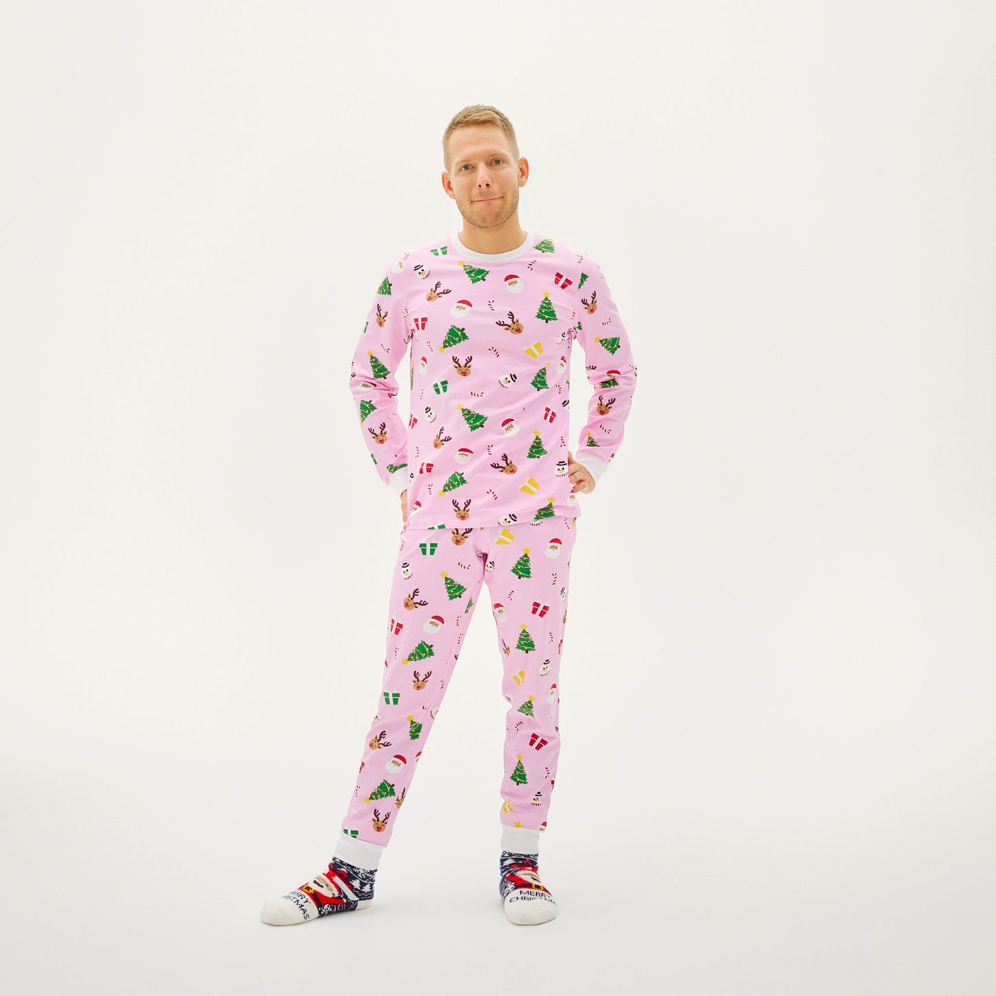 WW | Die pinkfarbene Weihnachts-Pyjama - Herren