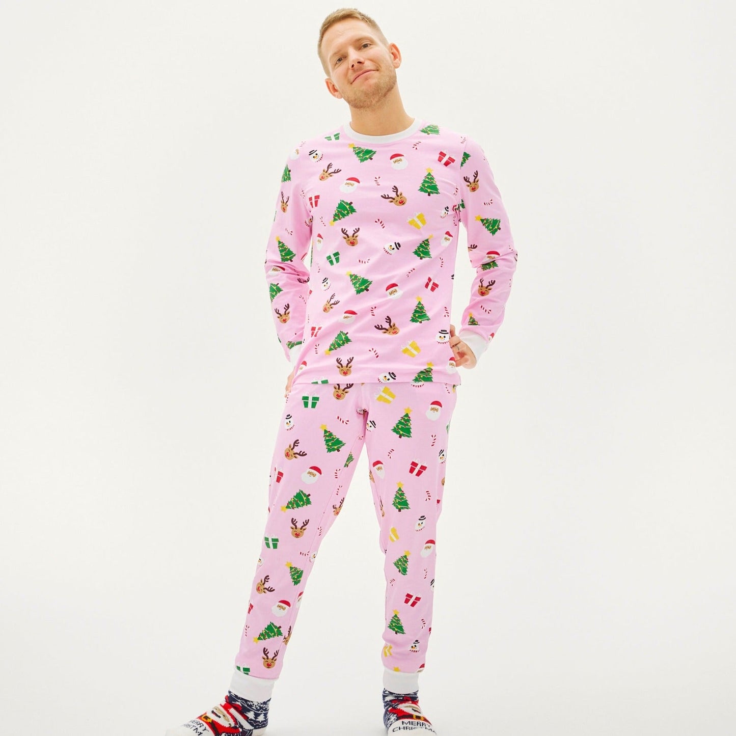 WW | Die pinkfarbene Weihnachts-Pyjama - Herren