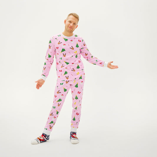 WW | Die pinkfarbene Weihnachts-Pyjama - Herren