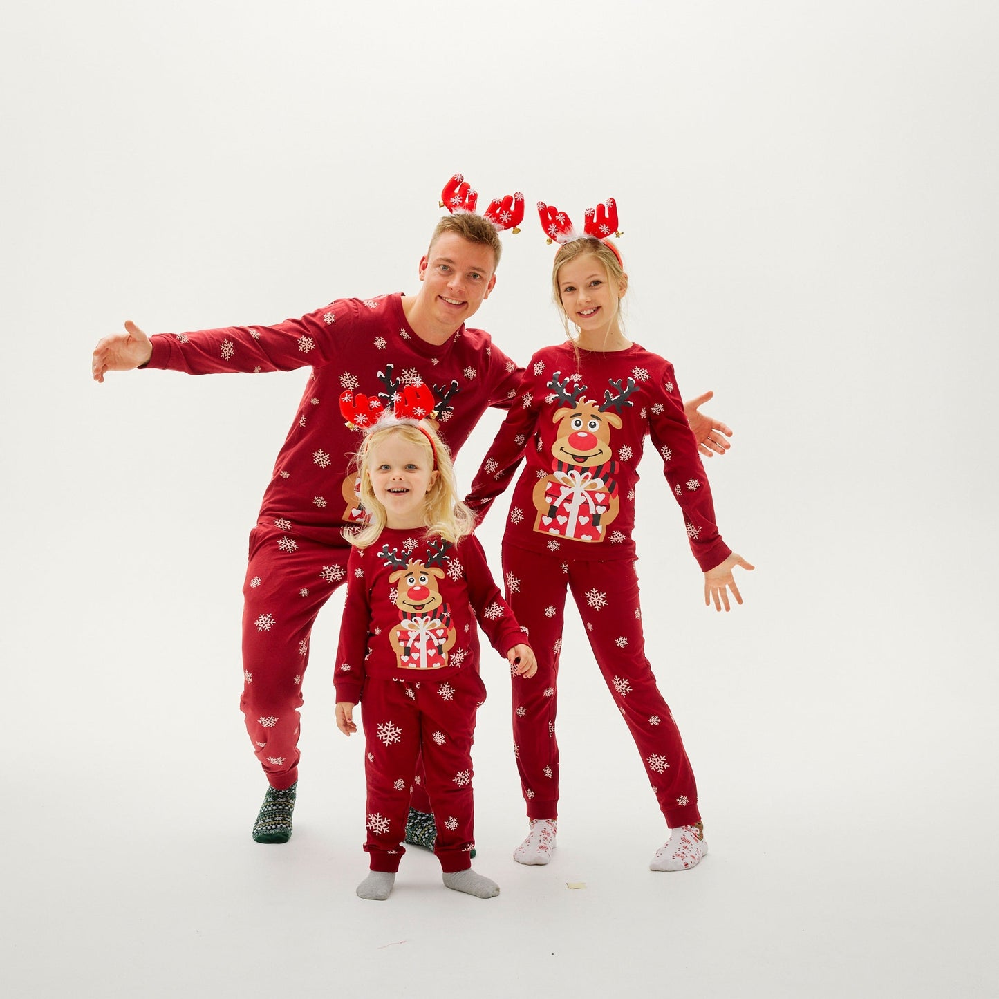 WW | Rudolfs süßer Weihnachts-Pyjama Rot - Herren