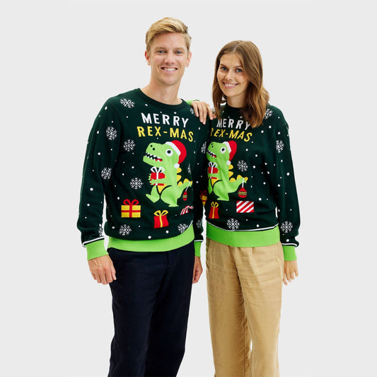 WW | Lustiger Dino Weihnachtspullover - Damen