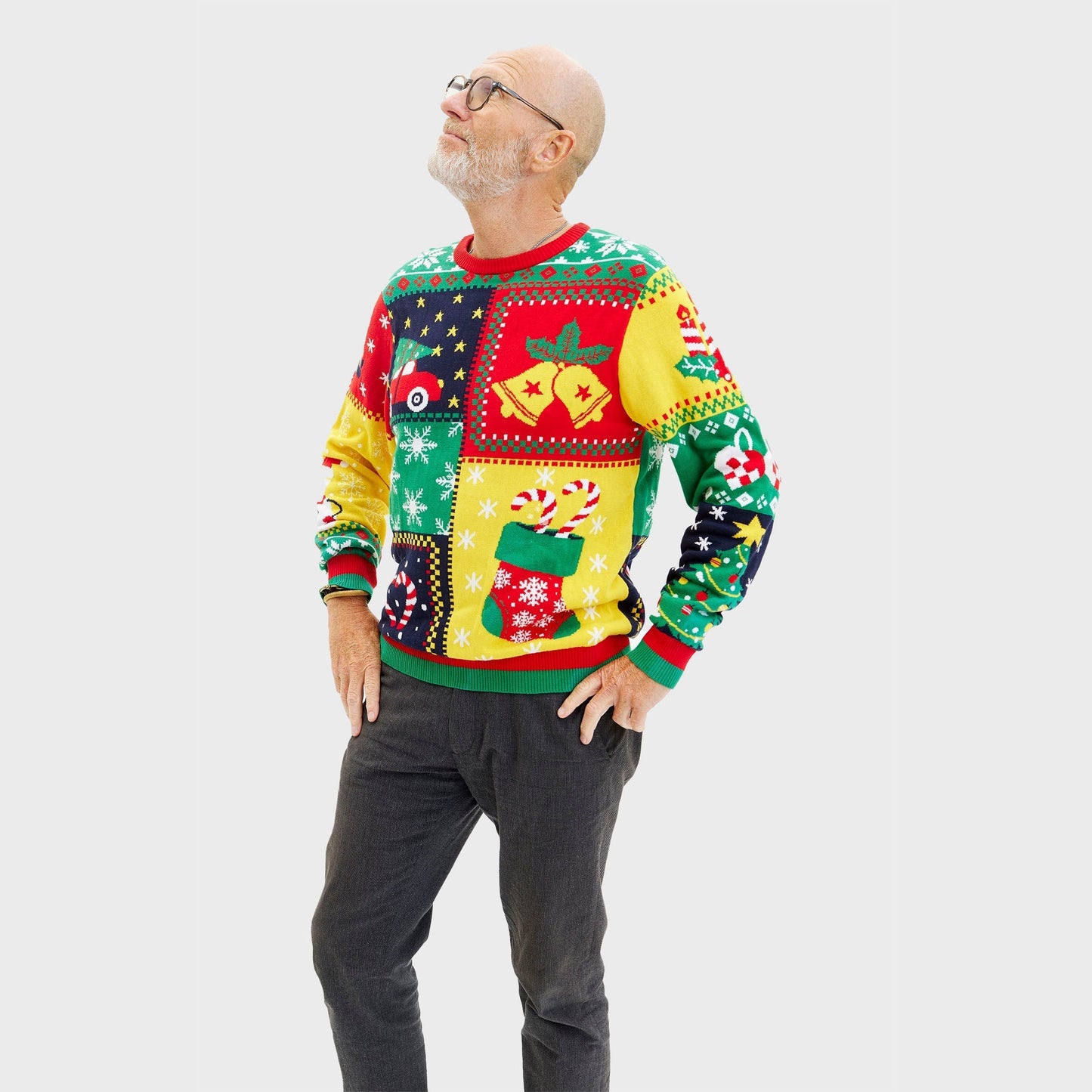 WW | Der Patchwork Weihnachts-Pullover - Herren
