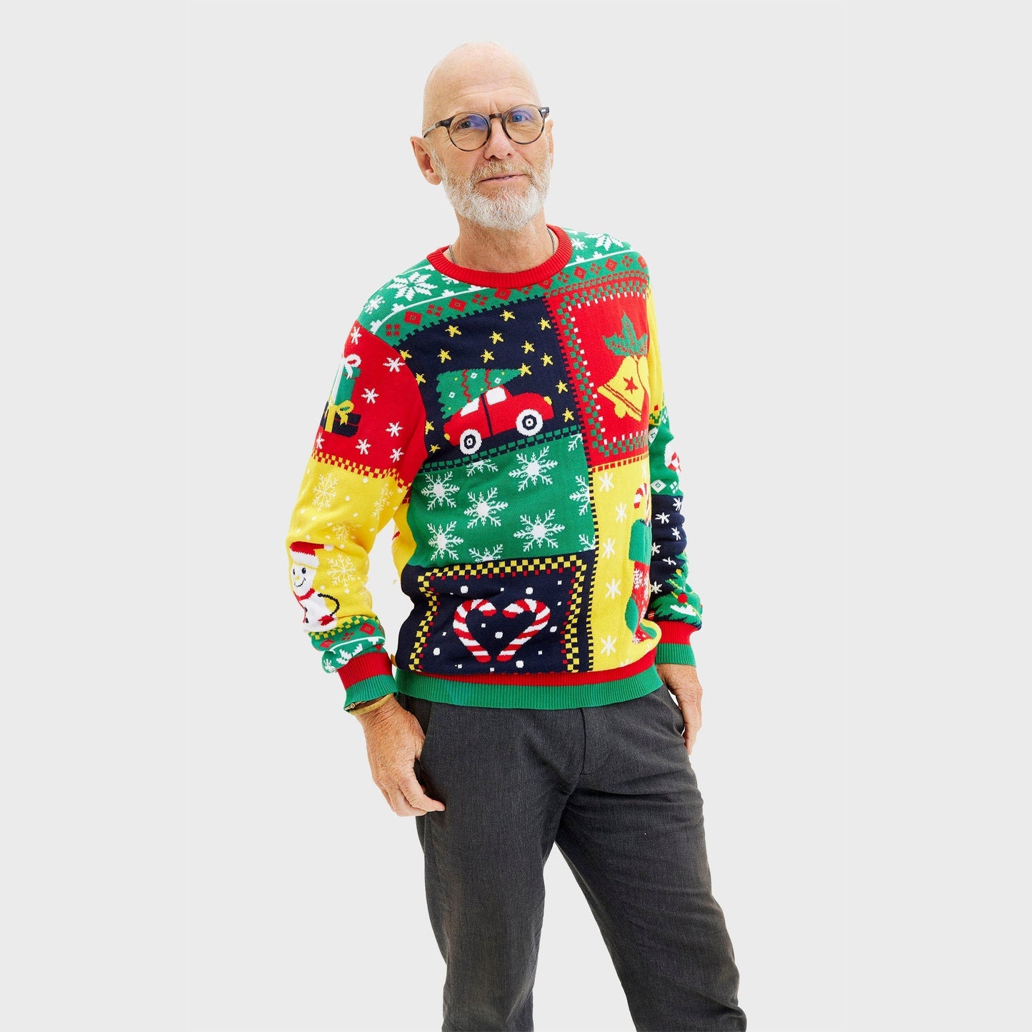 WW | Der Patchwork Weihnachts-Pullover - Herren